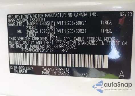 2023 Lexus Rx 350 Premium Plus from USA, damaged, VIN 2T2BAMCA9PC016128